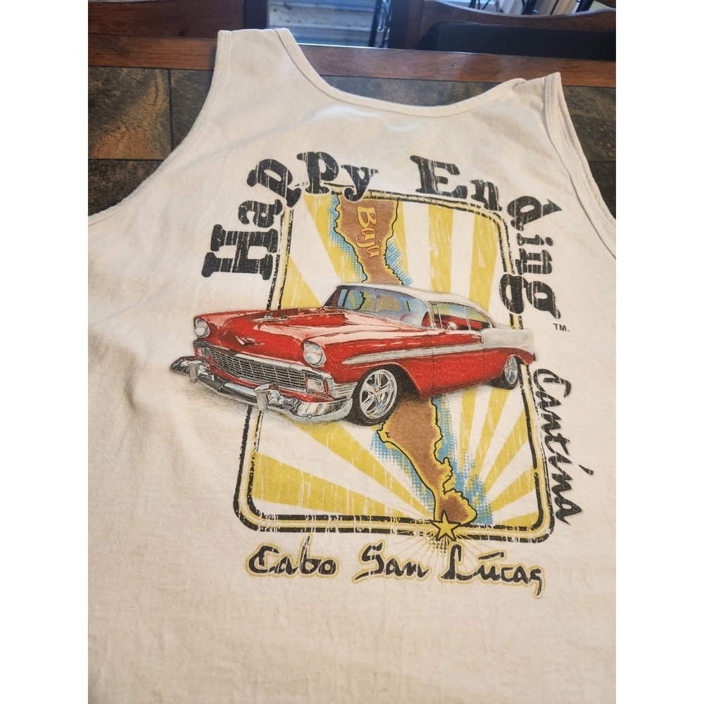 Vtg Happy Endings Cantina Cabo San Lucas‎ Shaka Wear Muscle Tank 5XL 56 Chevy